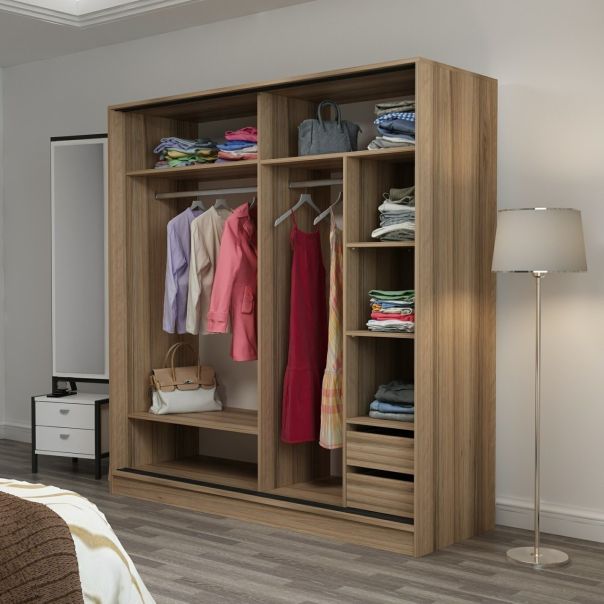 HANAH HOME Ormar sa ogledalom Kale - 3174, braon - 506MNR2633