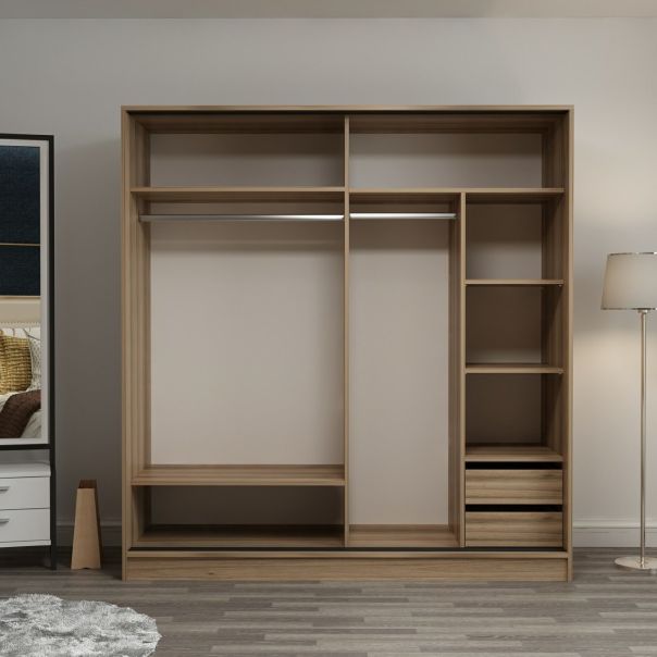 HANAH HOME Ormar sa ogledalom Kale - 7167, siva/krem - 506MNR2644