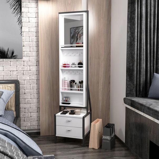 HANAH HOME Sto za šminkanje Elegante, bela/crna - 506MNR3410