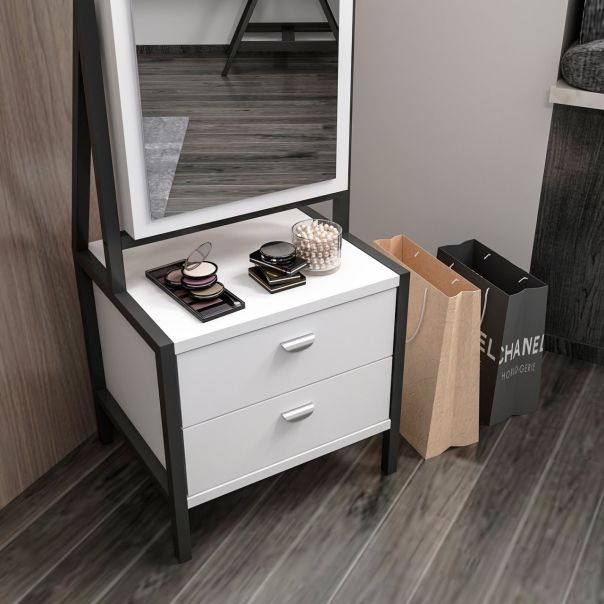 HANAH HOME Sto za šminkanje Elegante, bela/crna - 506MNR3410