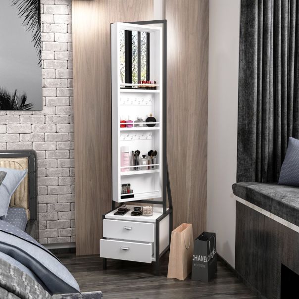 HANAH HOME Sto za šminkanje Elegante, bela/crna - 506MNR3410