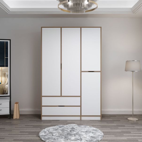 HANAH HOME Ormar Elina 8165, bela/braon - 506MNR3730