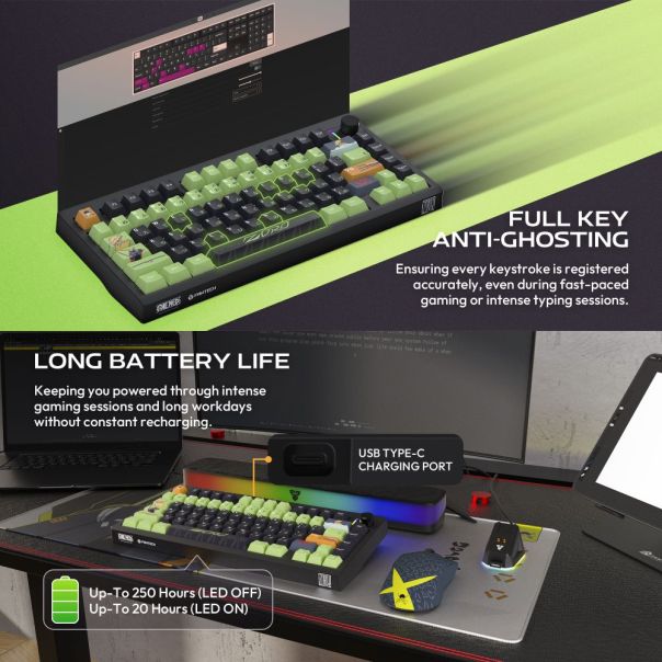 Tastatura Mehanicka Gaming Fantech MK921 Maxfit 8 Wireless ONE PIECE - ZORO (white switch) - EP3094892