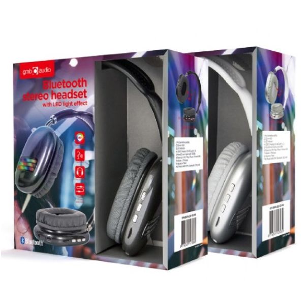GEMBIRD Bežične slušalice BHP-LED-02-BK, crna - 43525