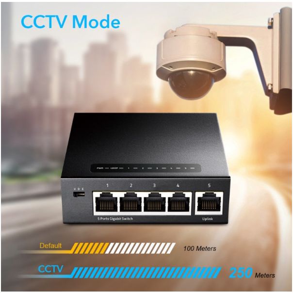 CUDY GS105 metalni GS105D 5-Port Gbit Desktop Switch - 43575