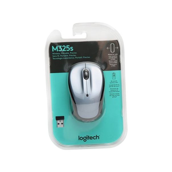 LOGITECH M325s Wireless Mouse, Light Silver - 5099206108769