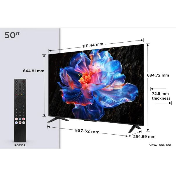 TCL Televizor 50V6C, Ultra HD, Google TV Smart - 50V6C