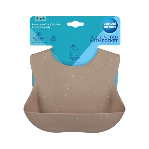 CANPOL BABIES SILIKONSKA PORTIKLA SA DZEPOM DOTS 51/029 BEIGE - EP2739638