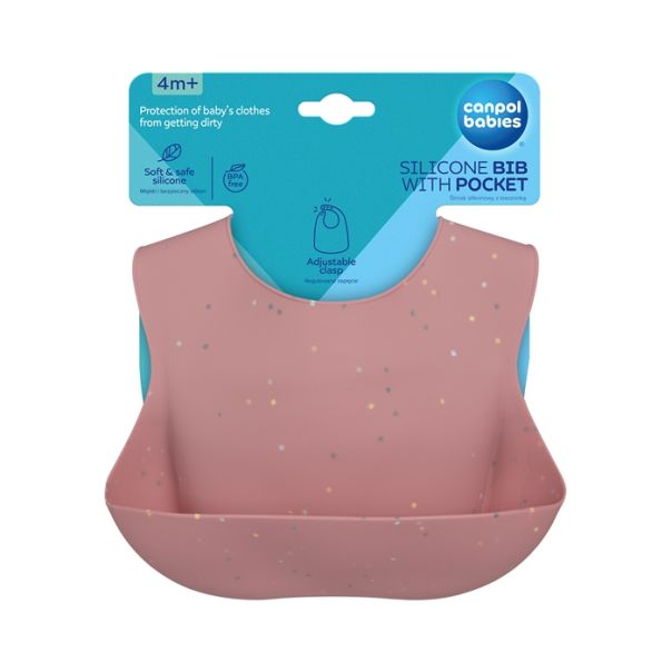 CANPOL BABIES SILIKONSKA PORTIKLA SA DZEPOM DOTS 51/029 PINK - EP2739644