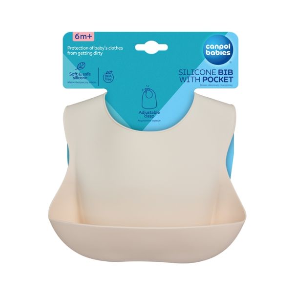 CANPOL BABIES SILIKONSKA PORTIKLA SA DZEPOM 51/030 CREAM - EP2739653