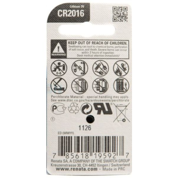 RENATA Baterija CR 2016 3V Litijum, 1kom - 43635