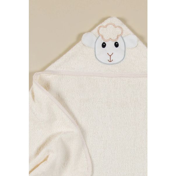 STEFAN Peškir sa kapuljačom sa vezom ovčica 60x120 - 513-ovcica