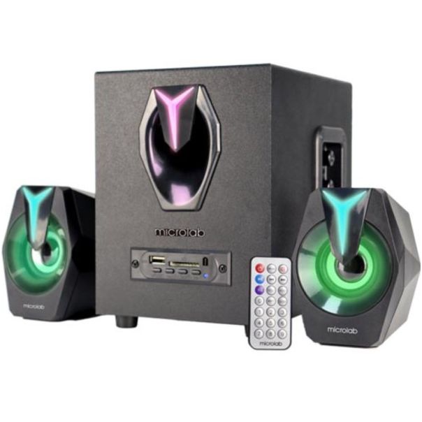MICROLAB G100BT Aktivni zvucnici 2.1 11W (5W,2x3W) 3,5mm, SD, USB, FM, Bluetooth, daljinski, LED - 43731