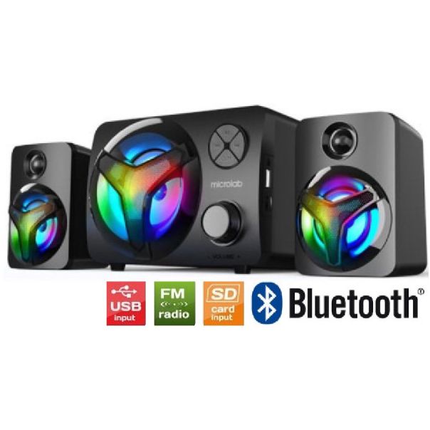 MICROLAB U210 Aktivni zvucnici 2.1 11W (5W, 2x3W) 3,5mm, SD, FM radio, Bluetooth - 43729