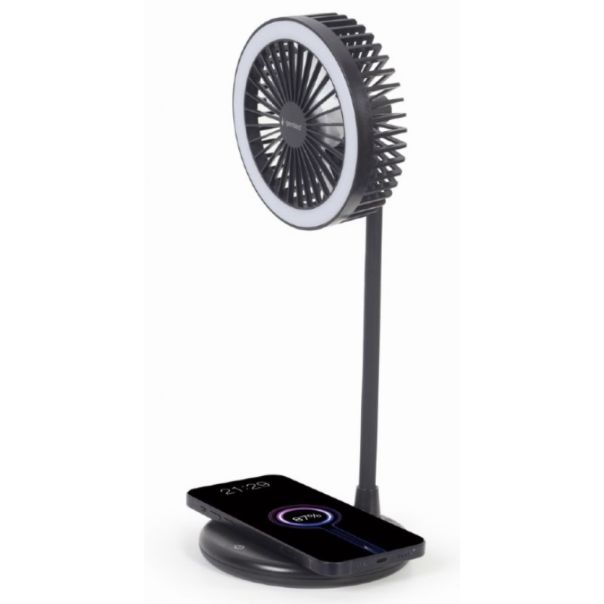 GEMBIRD TA-WPC10-LEDFAN-01 Desktop ventilator sa lampom i bezicim punjacem - 43824