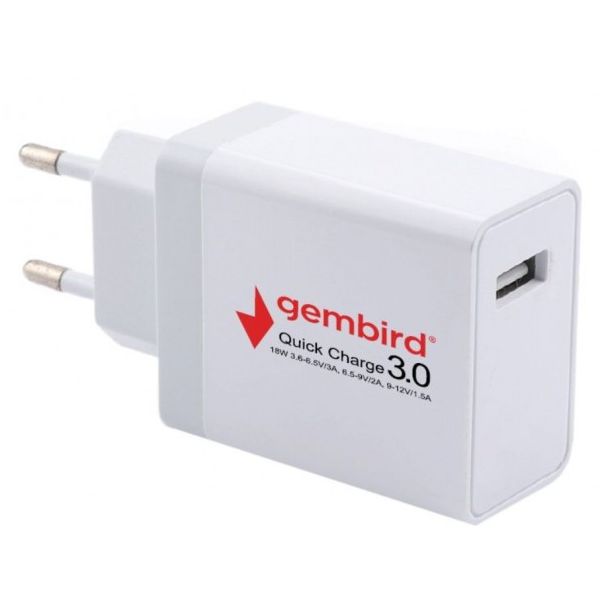 GEMBIRD Punjač brzi, NPA-AC36 QC3.0, 18W + Type C USB kabl, 1.2m - 38930-1