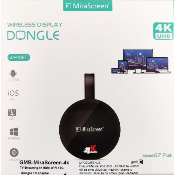 GEMBIRD MIRACAST DLNA & airplay, GMB-MiraScreen-4K - 43864