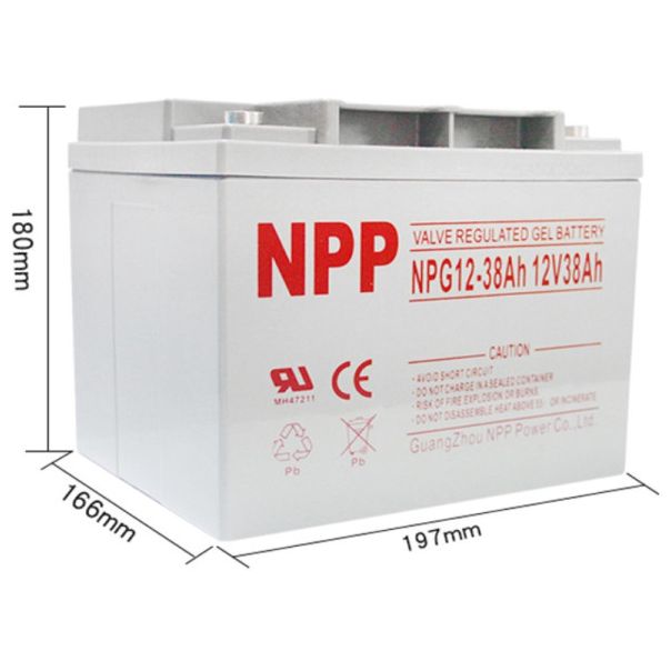 NPP NPG12V-38Ah, GEL BATTERY, C20=38AH - 43874