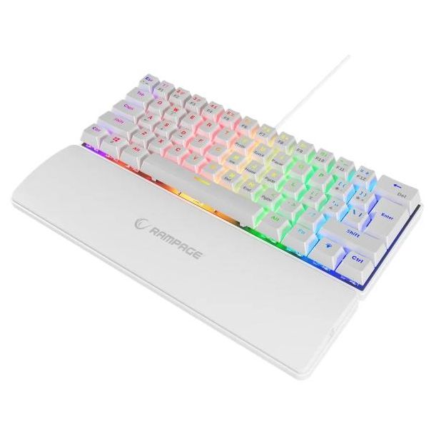 RAMPAGE Tastatura žična gaming PLOWER K60 mehanička plavi switch bela 37254 - EP3097959
