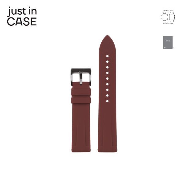 JUST IN CASE 2u1 Narukvica 20mm braon KOŽA + braon silikon - SL20BRBR