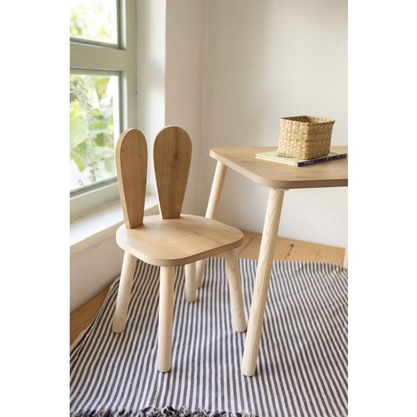 HANAH HOME Dečiji drveni sto i stolica Bunny, braon - 517BMB1106