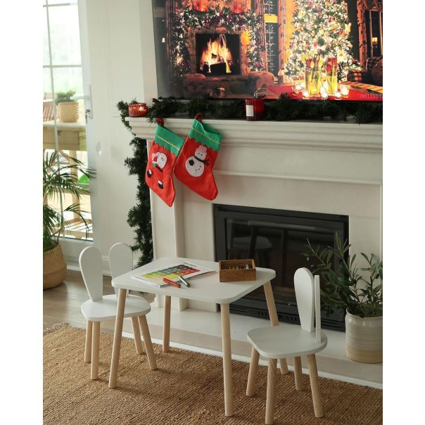 HANAH HOME Set sto i 2 stolice za decu Bunny, bela - 517BMB1120