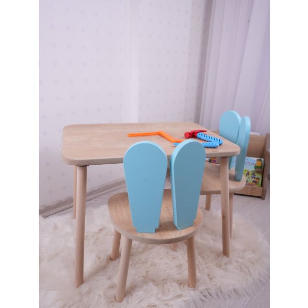 HANAH HOME Set sto i stolica za decu Bunny, plava/svetlobraon - 517BMB1121