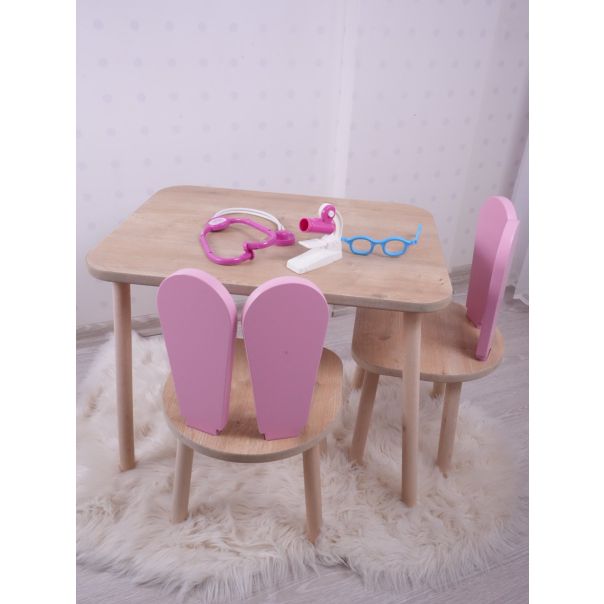 HANAH HOME Set sto i stolica za decu Bunny, roze/svetlobraon - 517BMB1123