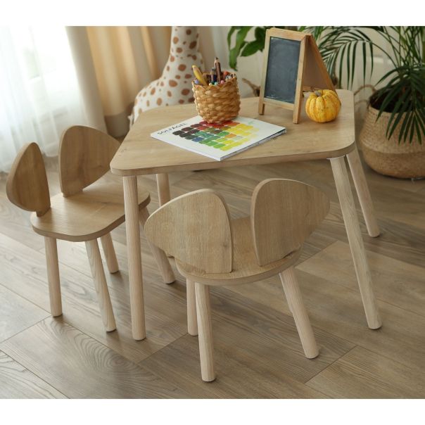 HANAH HOME Set sto i 2 stolice za decu Mickey, svetlobraon - 517BMB1133