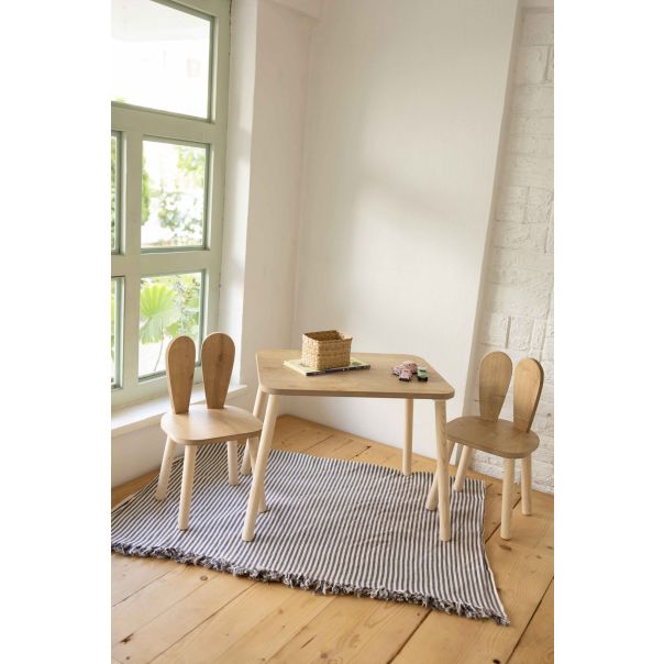 HANAH HOME Set sto i 2 stolice za decu Bunny, braon - 517BMB1135