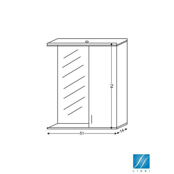 LINNI Ogledalo sa ormarićem 51cm MDF CLASSIC - 8606107484297