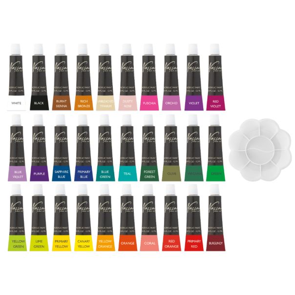 ART SENSATION Akrilne Boje - 30x12ml + paleta - 52039