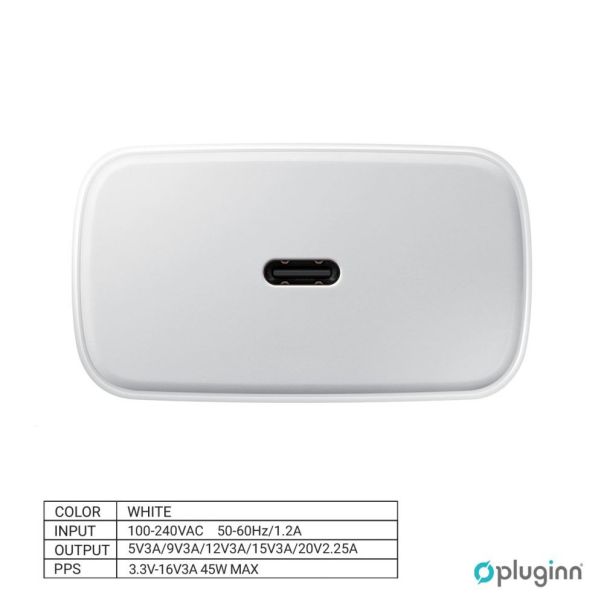 Kucni Punjac Pluginn AJ-45 PD Fast 45W redizajn za Samsung CE beli - EP3268085