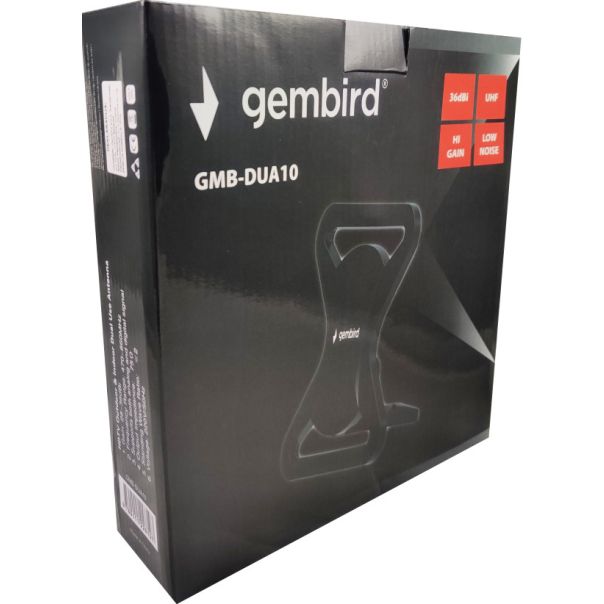 GEMBIRD Antena sobna/spoljna sa pojačalom, GMB-DUA10, 23x21cm, UHF, dobit 36dB sa kablom 10m - 44065