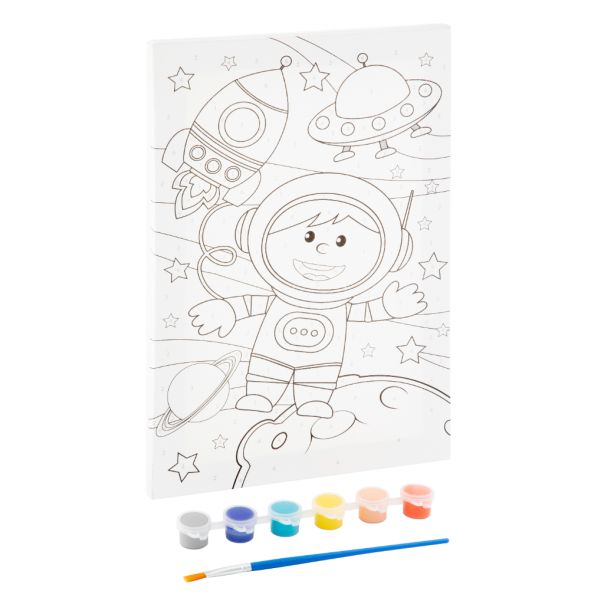 GRAFIX Platno Sa Printom + Vodene Boje sa Četkicom - Svemirac - 52134