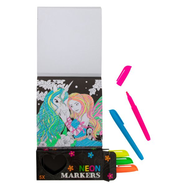 GRAFIX Mini Bojanka + 5 Mini Neonskih Markera - Jednorog - 52140