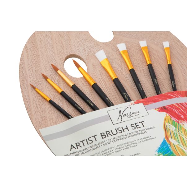 ART SENSATION Drvena paleta za slikanje + 8 četkica - 52152