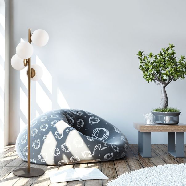 OPVIQ Podna lampa Faze NT 115, zlatna/bela - EP3008242