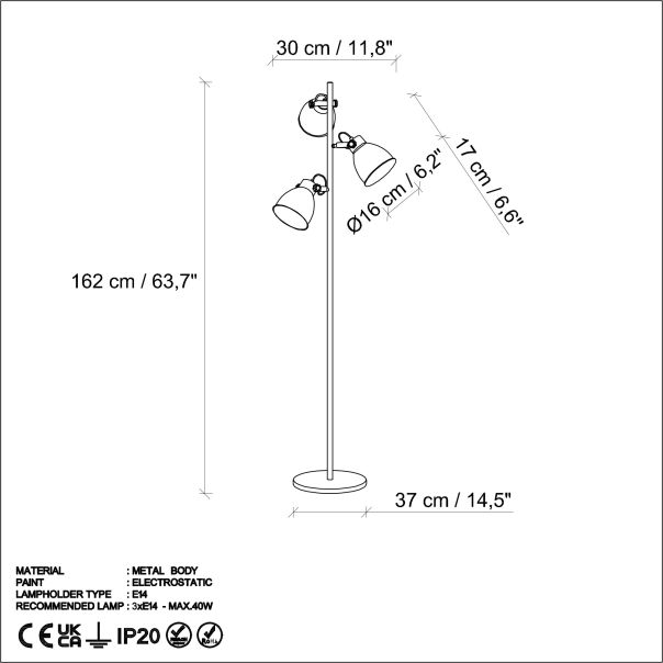 OPVIQ Podna lampa Spotkafasi 13786, zlatna - EP3008251