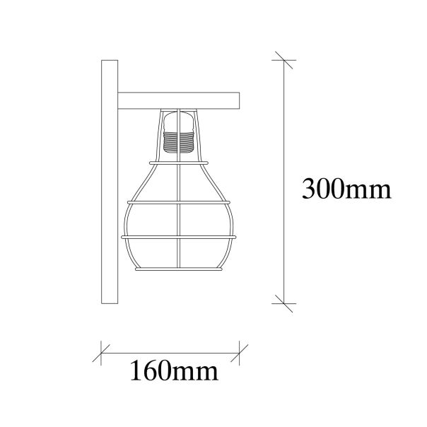 OPVIQ Zidna lampa Erebos 121-A, braon/crna - EP3008278