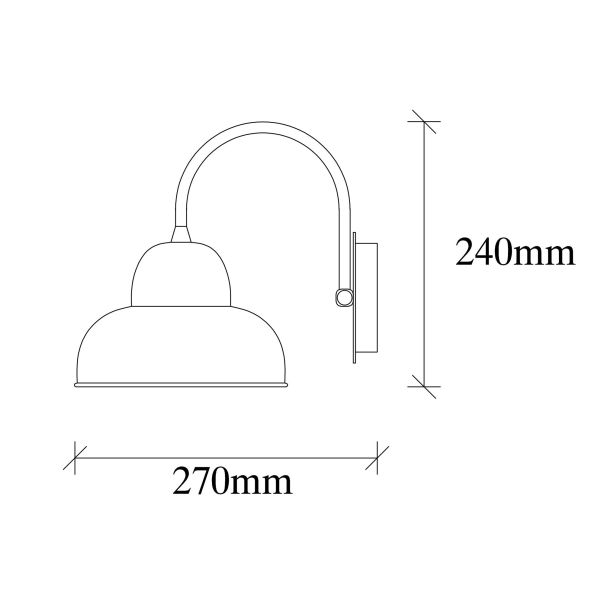 OPVIQ Zidna lampa Berceste 180BLACK-A, crna/zlatna - EP3008287