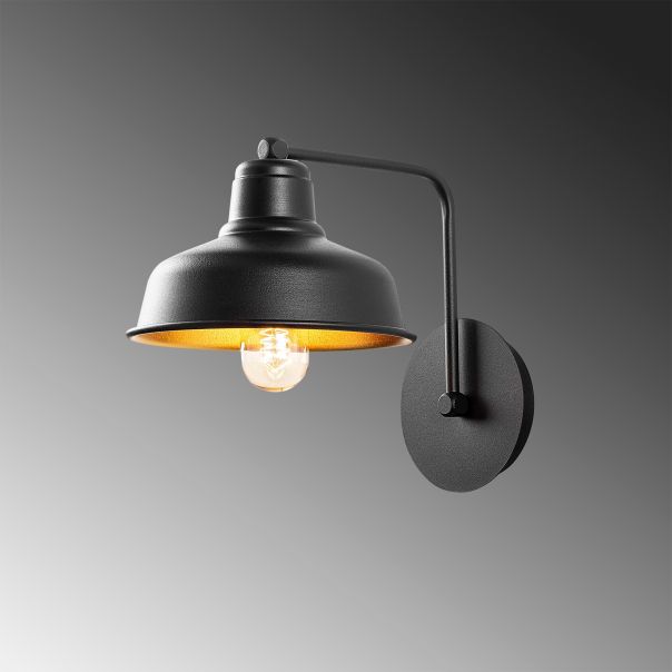 OPVIQ Zidna lampa Berceste 181BLACK-A, crna/zlatna - EP3008293