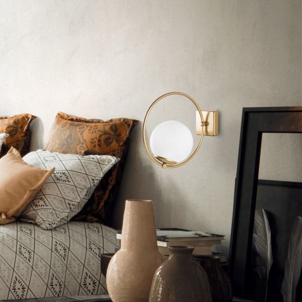 OPVIQ Zidna lampa Dolunay 3912, zlatna/bela - EP3008380