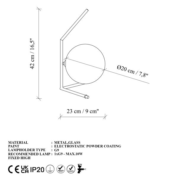 OPVIQ Stona lampa Luminar 14166, zlatna/bela - EP3008386
