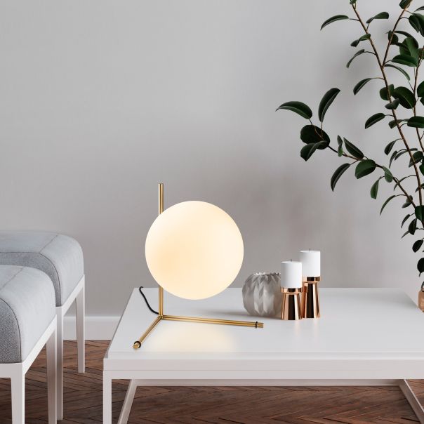 OPVIQ Stona lampa Luminar 14171, zlatna/bela - EP3008389