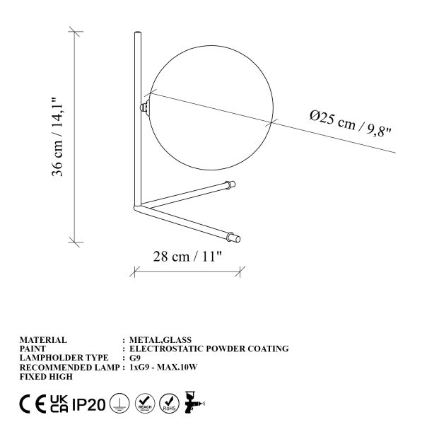 OPVIQ Stona lampa Luminar 14171, zlatna/bela - EP3008389