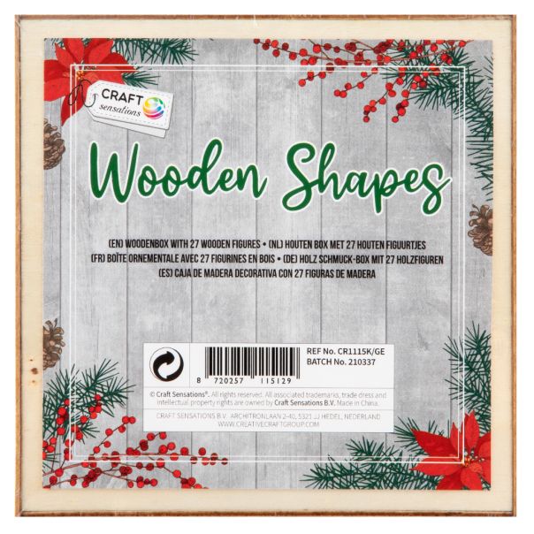 Grafix Novogodišnji drveni ukrasi u kutiji 27 komada - Srebrni - 52216