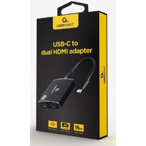 GEMBIRD Kabl USB-C na dupli HDMI, crna - 44105-1