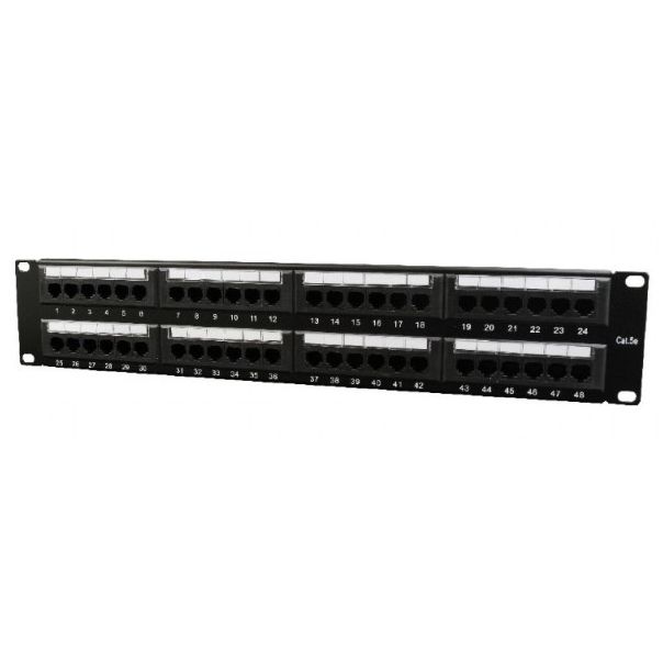 GEMBIRD NPP-C548CM-001 Cat.5E 48 port patch panel with rear cable management - 44109