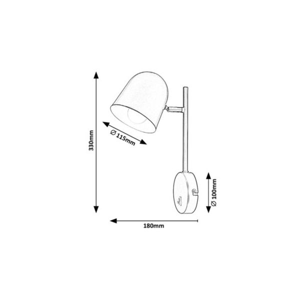 Rabalux Zidna lampa Egon E14 1x MAX 40W mat crno (5242) - 5242